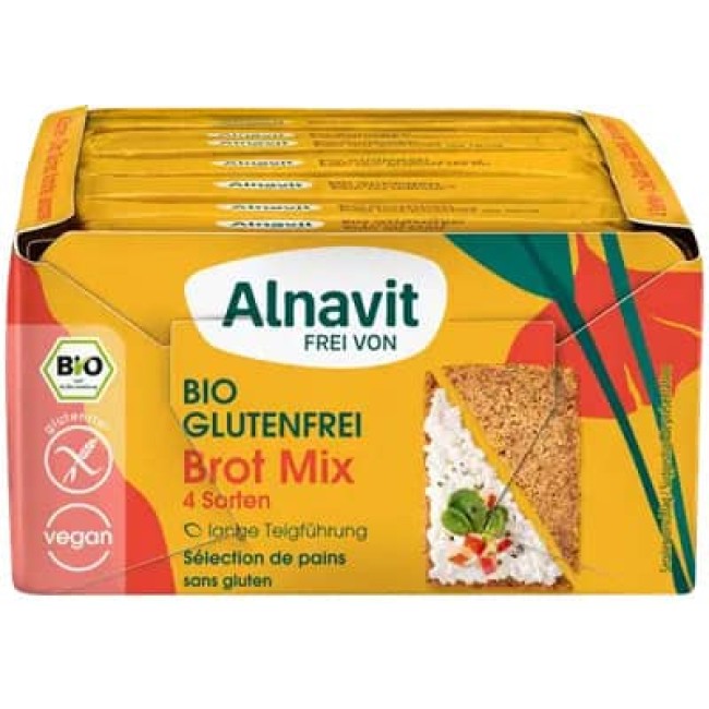 Cutie cu 4 tipuri de paine fara gluten bio 500g Alnavit
